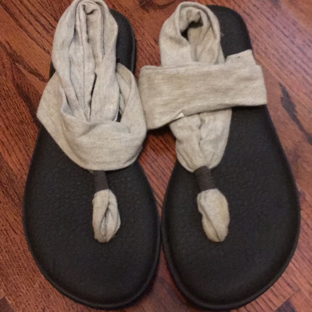 Gray Beach Sandals